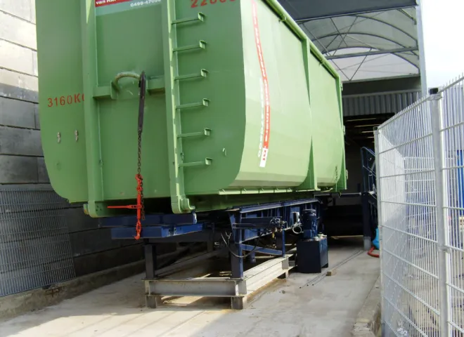 container kiep installatie Sims recycling ontworpen door Delmeco