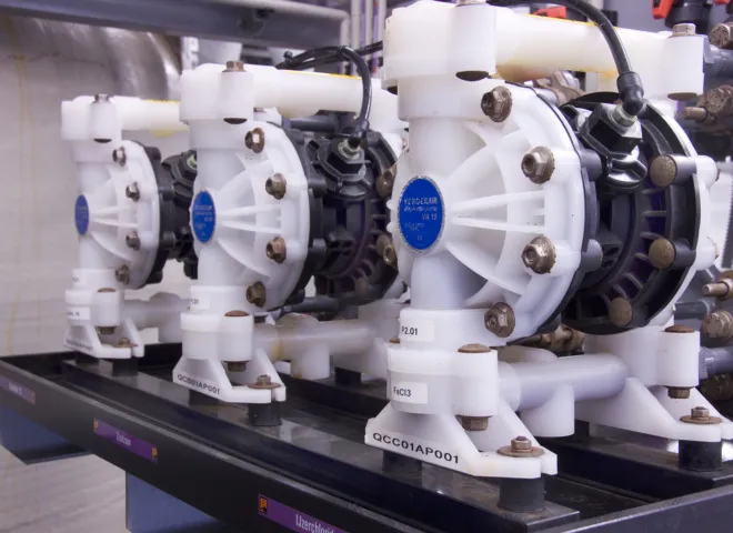 chemicalien doseerstation bij COVRA gebouwd door Delmeco