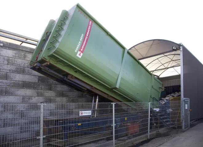 container kiep installatie Sims recycling ontworpen door Delmeco