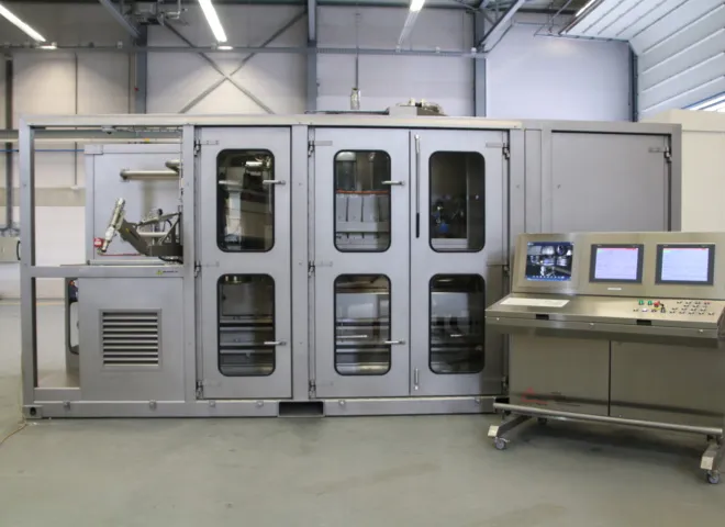 MCI mobiele cementeer installatie COVRA gebouwd door Delmeco overzichtsfoto